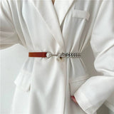 Chain Leather Splicing Simple Belt