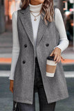 Sleeveless Lapel Blazer Long Coat GSS120