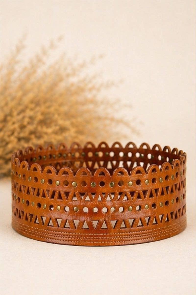 KRONOS Light Brown Leather Sash Belt