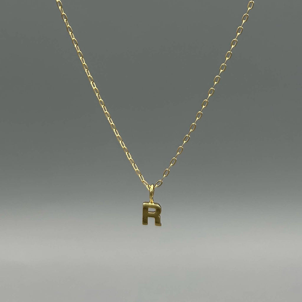 Gold Block Letter Necklace