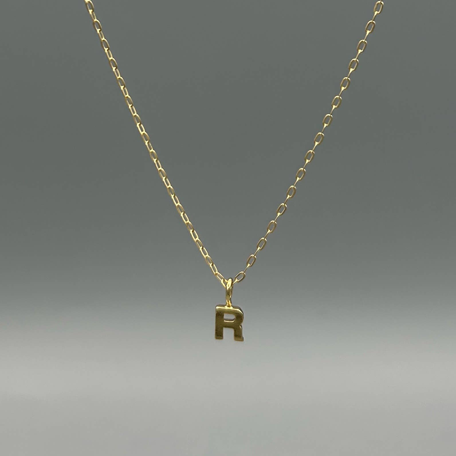 Gold Block Letter Necklace