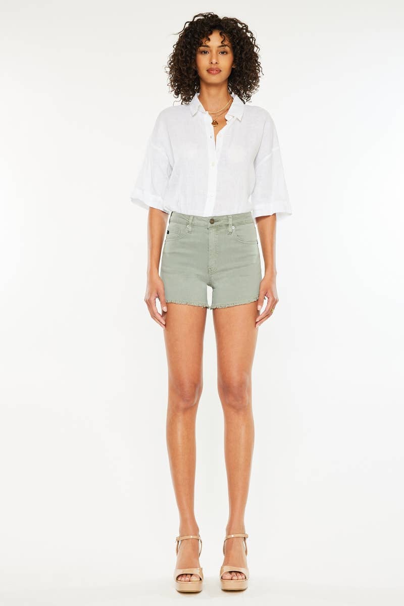 HIGH RISE SHORTS OLIVE COLOR