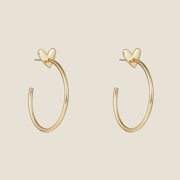 Gold Sweetheart Hoops