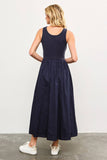 Scoop Neck Drop Waist Flare Dress