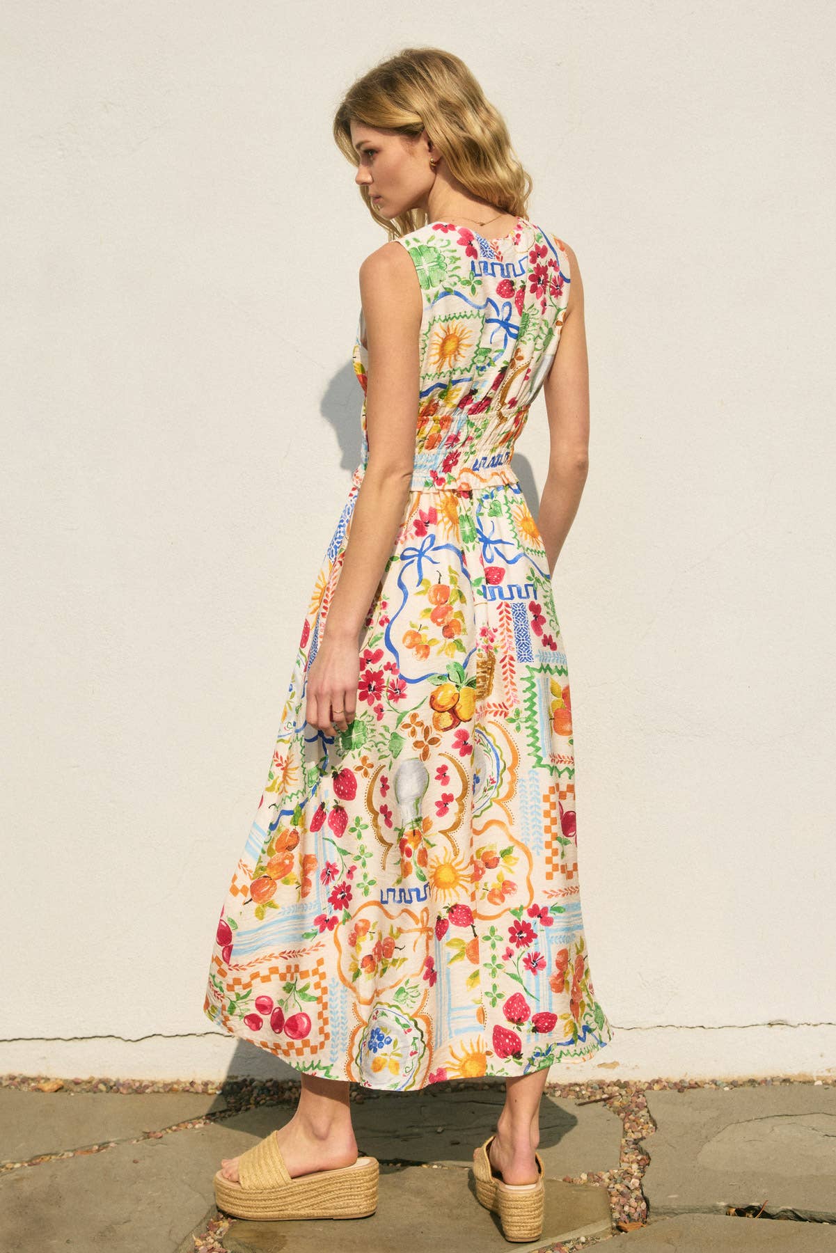 Sweetest Thing Poplin Shirred Waist Midi Dress