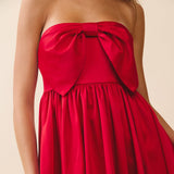 Strapless Oversized Bow Detail Dress