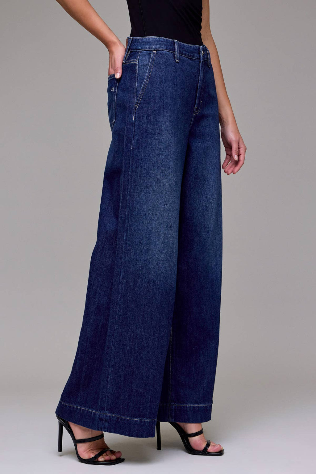 Nori Dark Wash Super Wide Leg Jeans