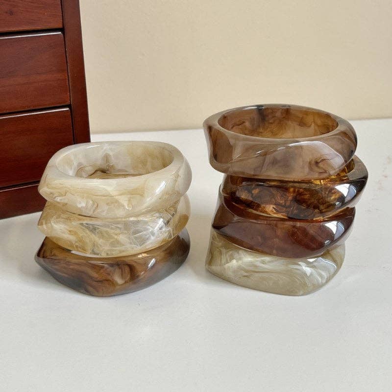 Geometric Polygon Irregular Acrylic Bracelets