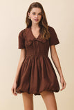 Puff Sleeve Shirred Bodice Bubble Dress
