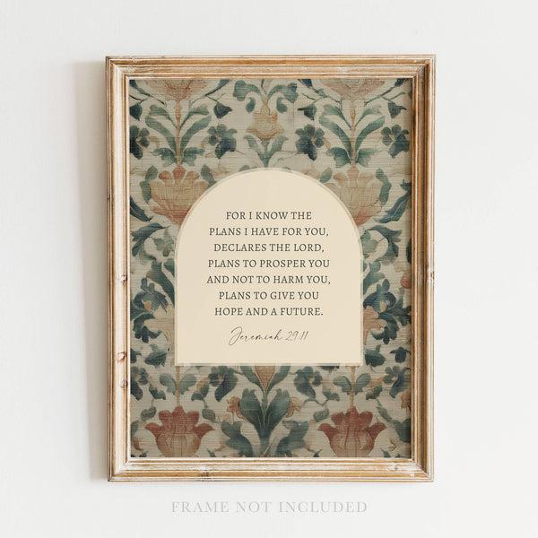 Plans for You Scripture Wall Art Print Christian Gift Decor