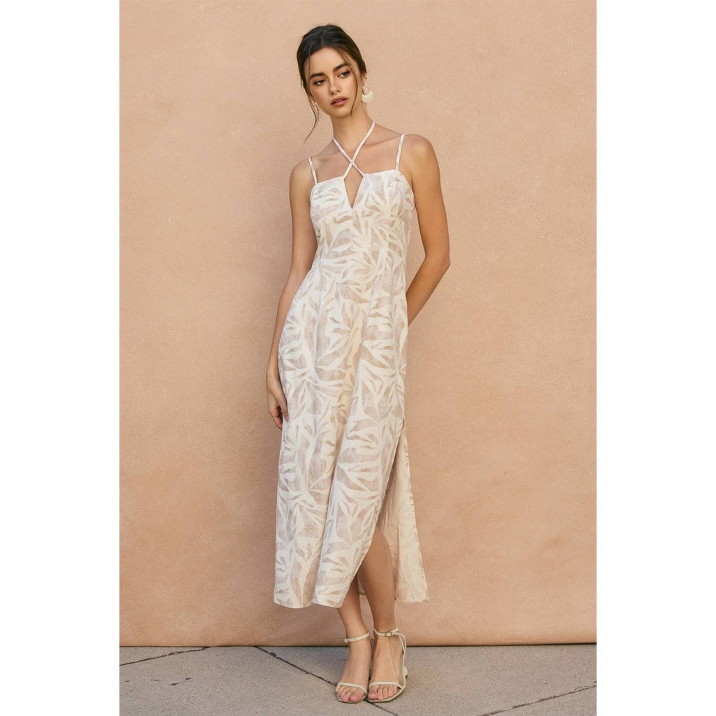 Driftwood Dreams V Cut Sleeveless Maxi Dress
