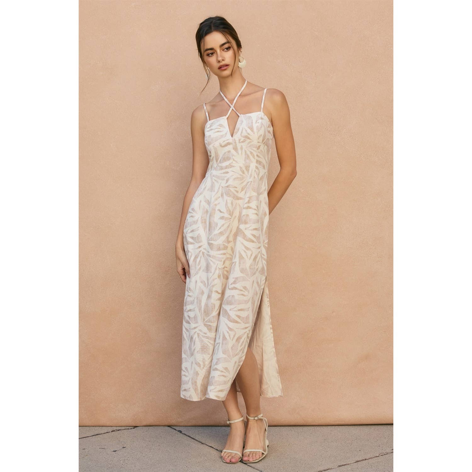 Driftwood Dreams V Cut Sleeveless Maxi Dress