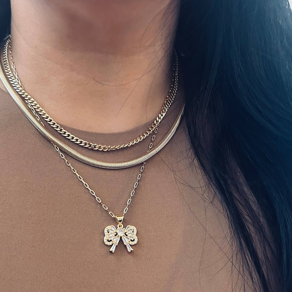 Gold Curb Chain Layering necklace 18k gold-filled