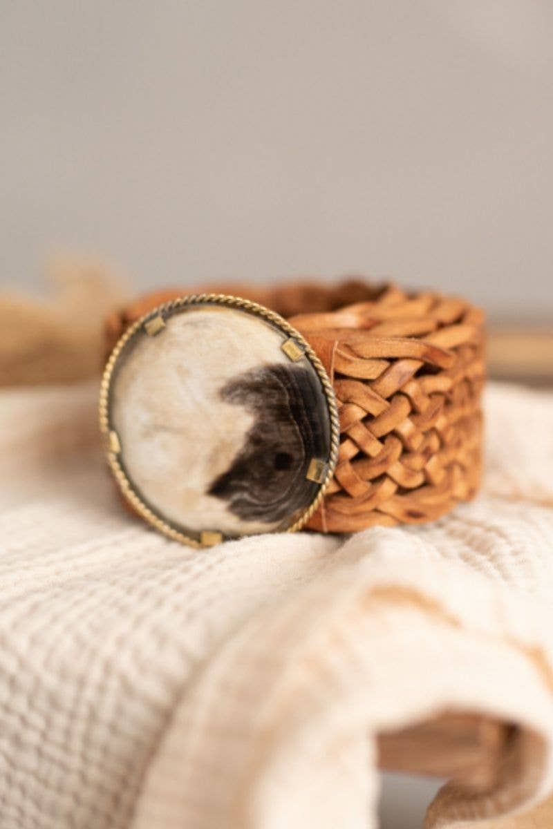 WIDE PLUTO BROWN LEATHER BELT