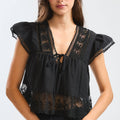 LACE-TRIMMED BLOUSE