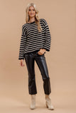 Stripe Boat Neck Knit Sweater