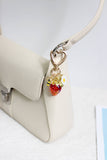 A2507HY46124 - Heart Clasp Strawberry Charm Keychain