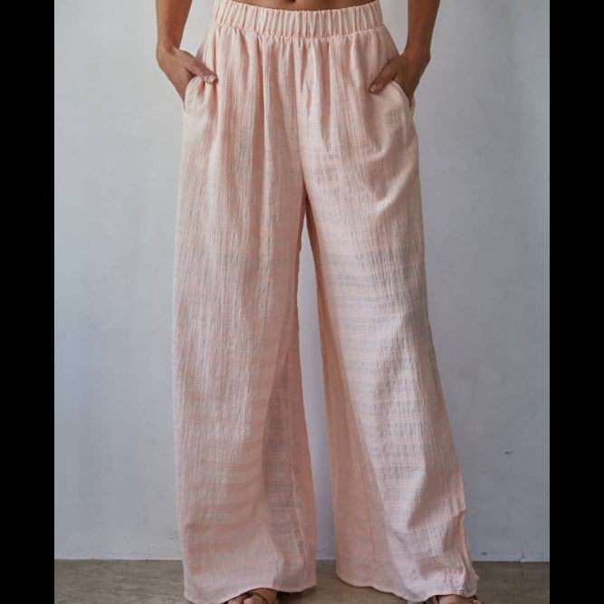 Cotton Spandex Wide Leg Pants