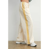 Striped Wide-Leg Drawstring Track Pants - BMP8039