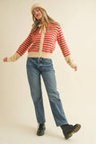 Striped Hoodie Sweater Cardigan