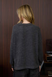 CREW NECK BUTTON DETAIL LONG SLEEVE KNIT TOP