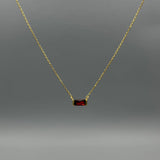 Gold Baguette Birthstone Necklace