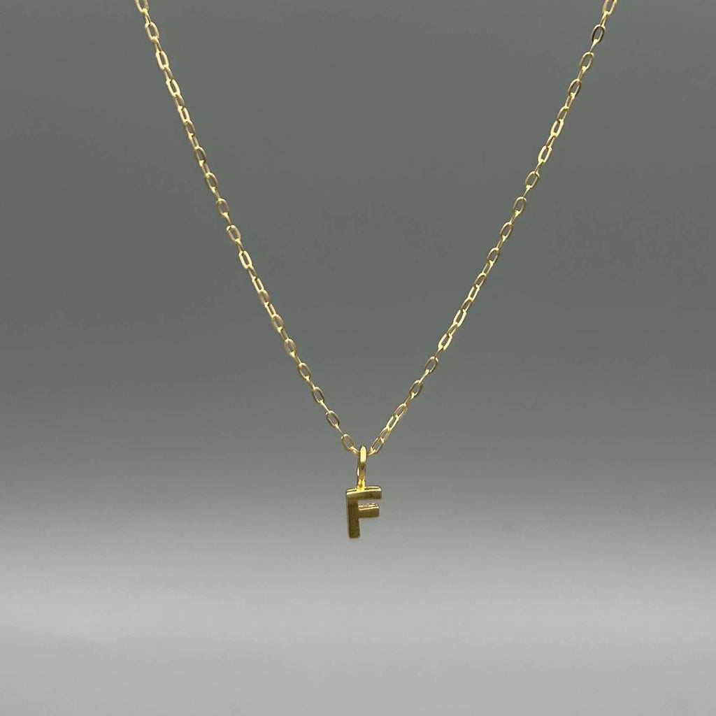Gold Block Letter Necklace