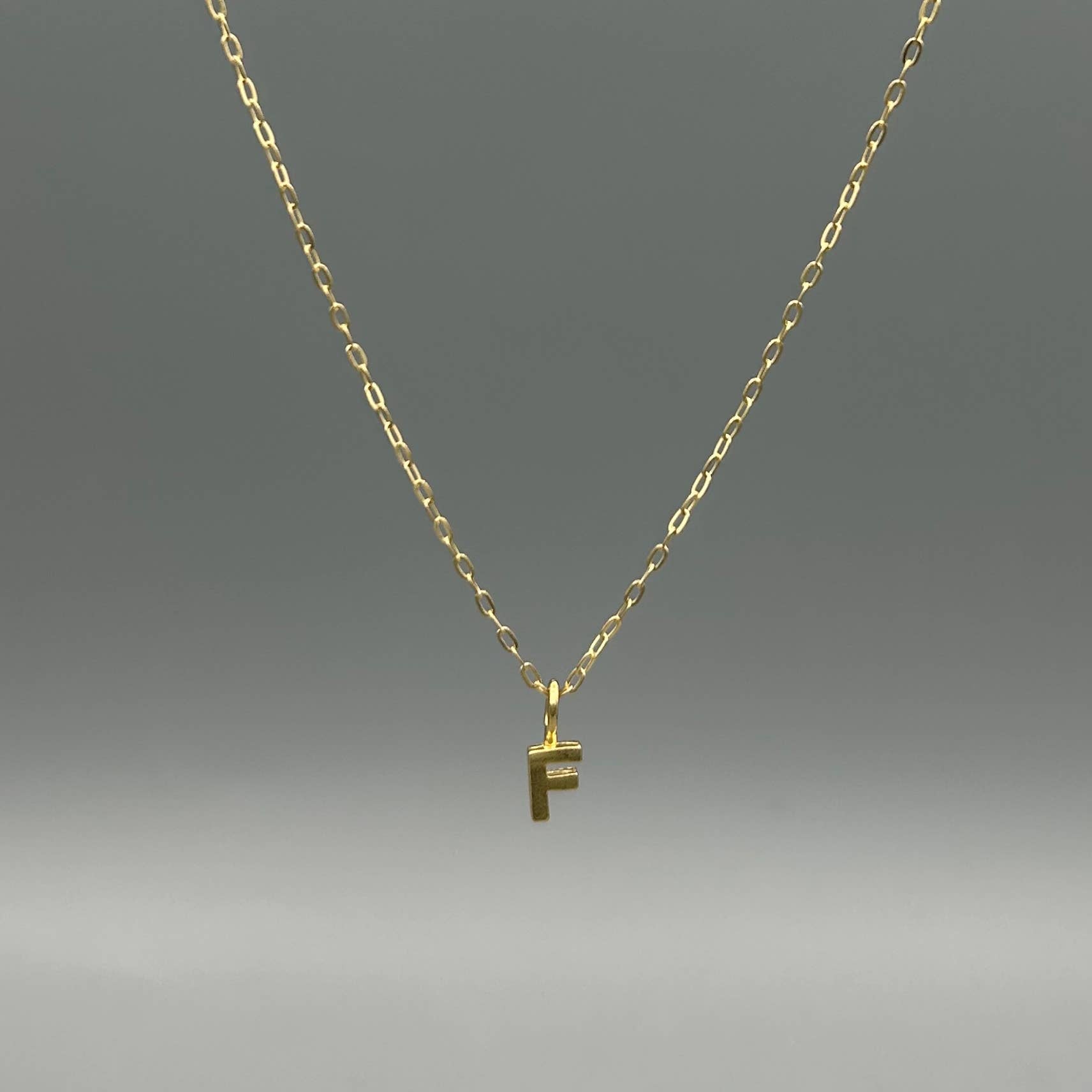 Gold Block Letter Necklace