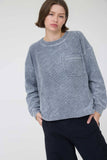 Washed Ribbed Knit Pullover