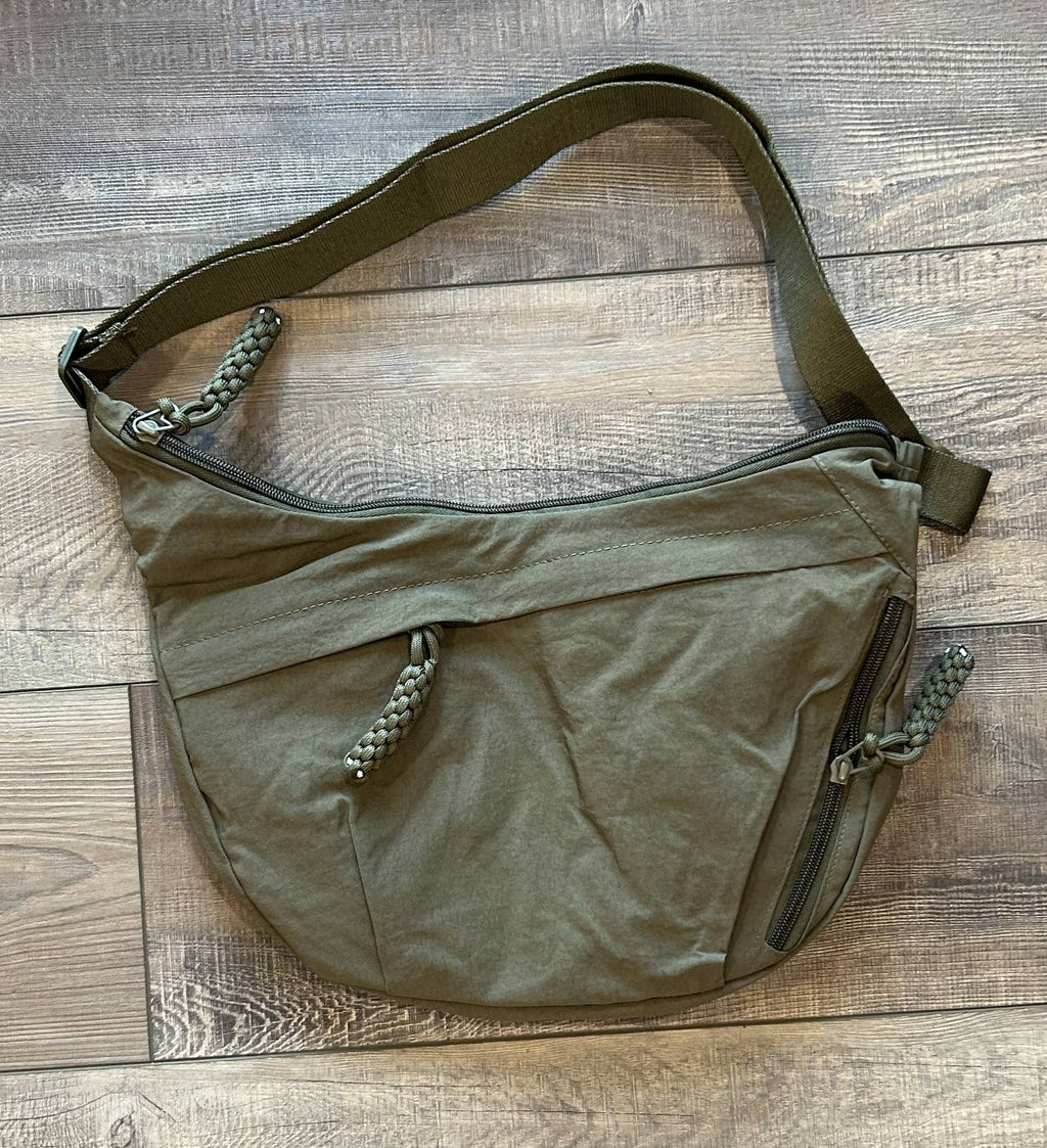 Large Nylon Crescent 3 Zipper Bag
