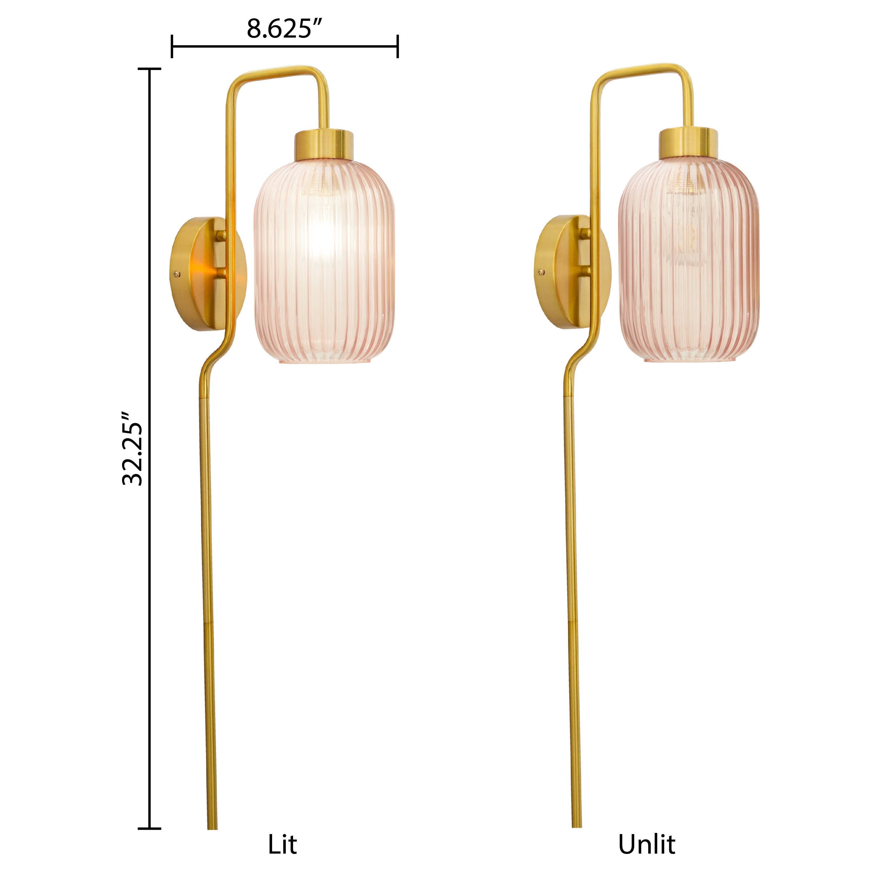 32"H Davia Retro Wall Sconce Pink, White, Smoke, or Green