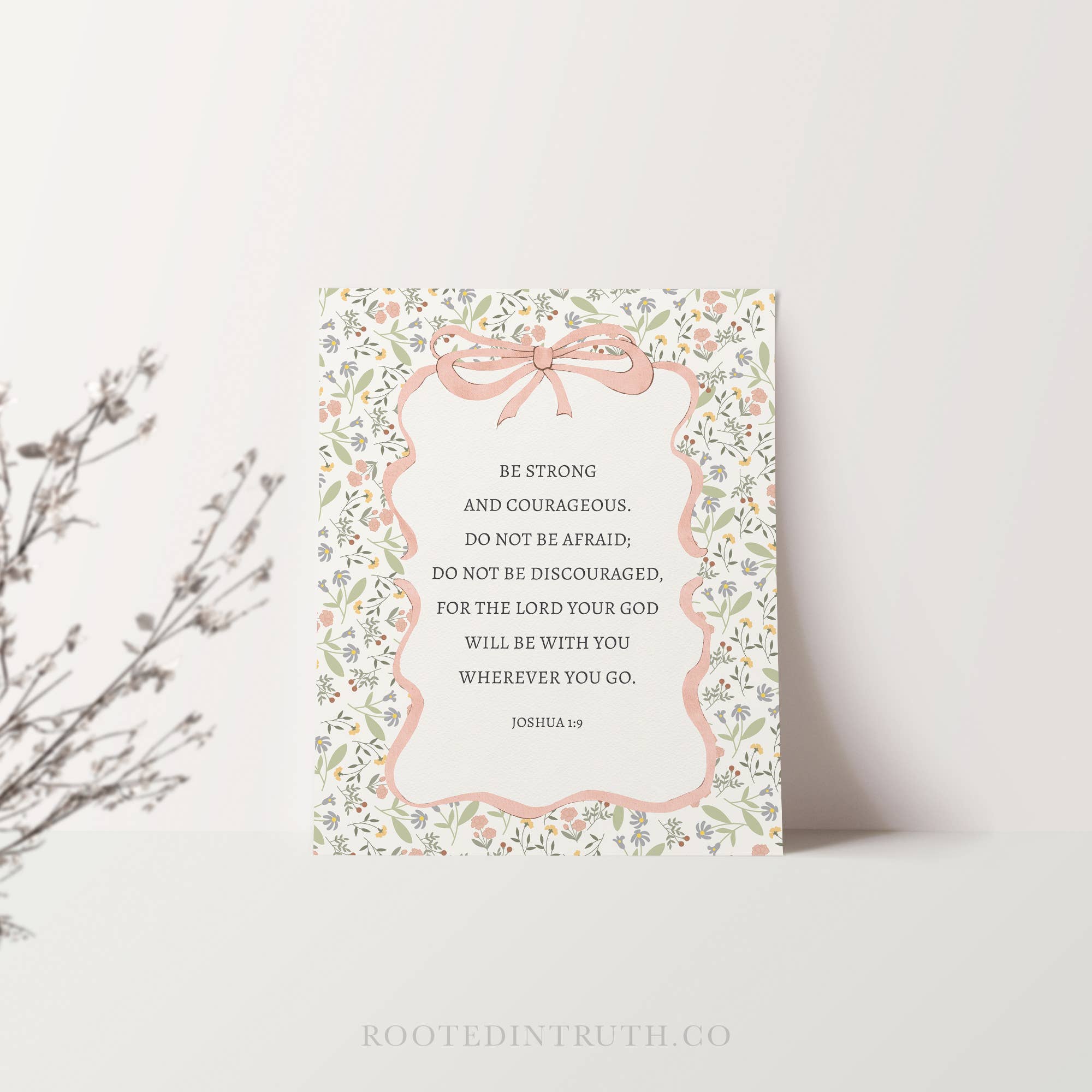 Be Strong Trendy Retro Coquette Christian Art Print Decor
