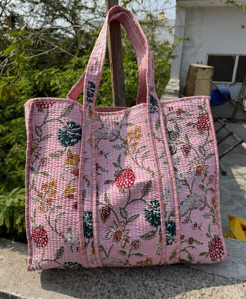 Laura Quilted Floral Bag Tote