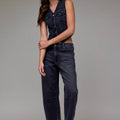 Medium Grey Stretch Cropped Barrel Jeans