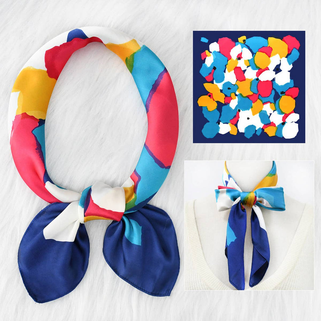 Polka Dot Satin Neck Scarf – Office & Flight Style_CWASC1157