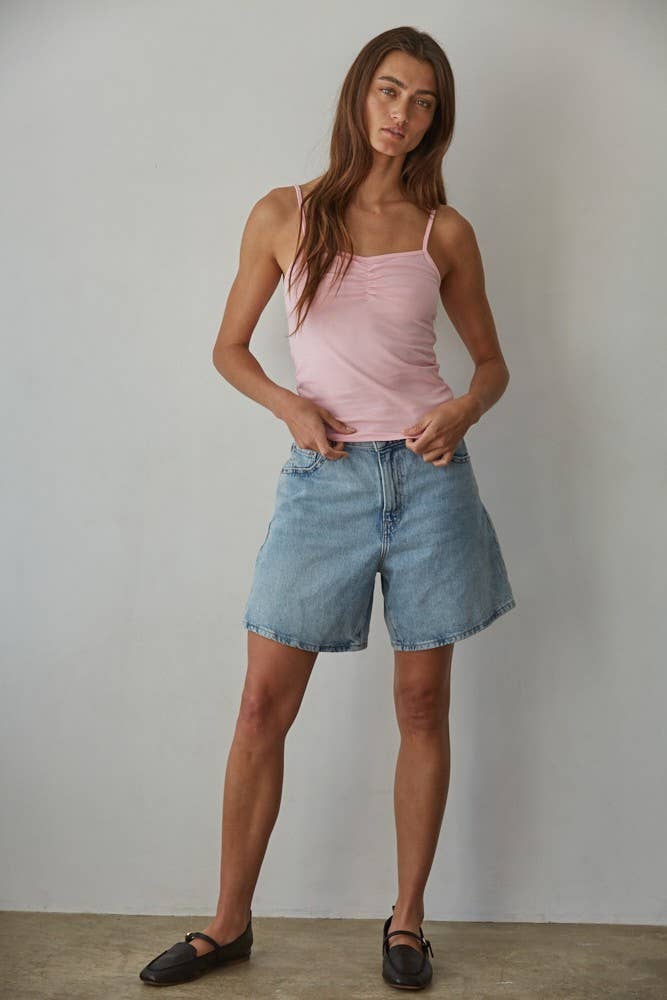 Knit Cotton Spandex Jersey V-Neck Cami Top