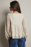 Rebecca Ruffle Hem Peasant Blouse