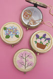 FLORAL EMBROIDERY JEWELRY ORGANIZER WITH MIRROR
