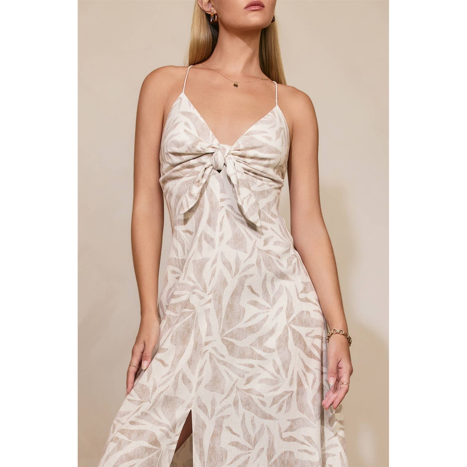 Driftwood Dreams Knot Front Maxi Dress