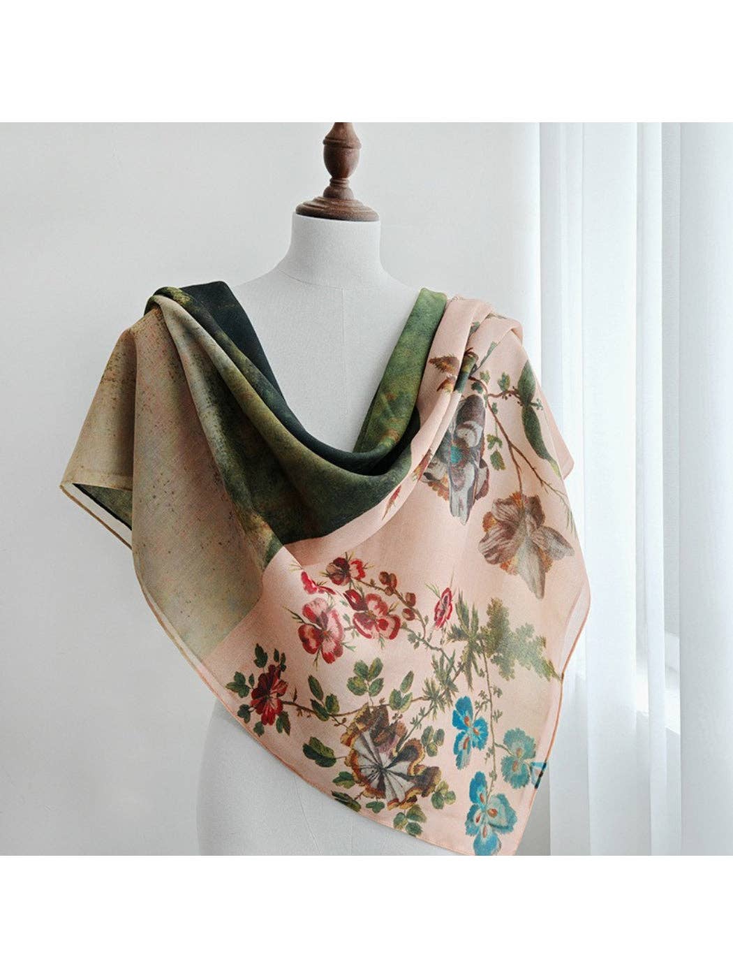 Scarvii - Painterly Floral Square Scarf