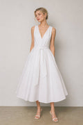 Sabrina Poplin Midi Dress - Black or White