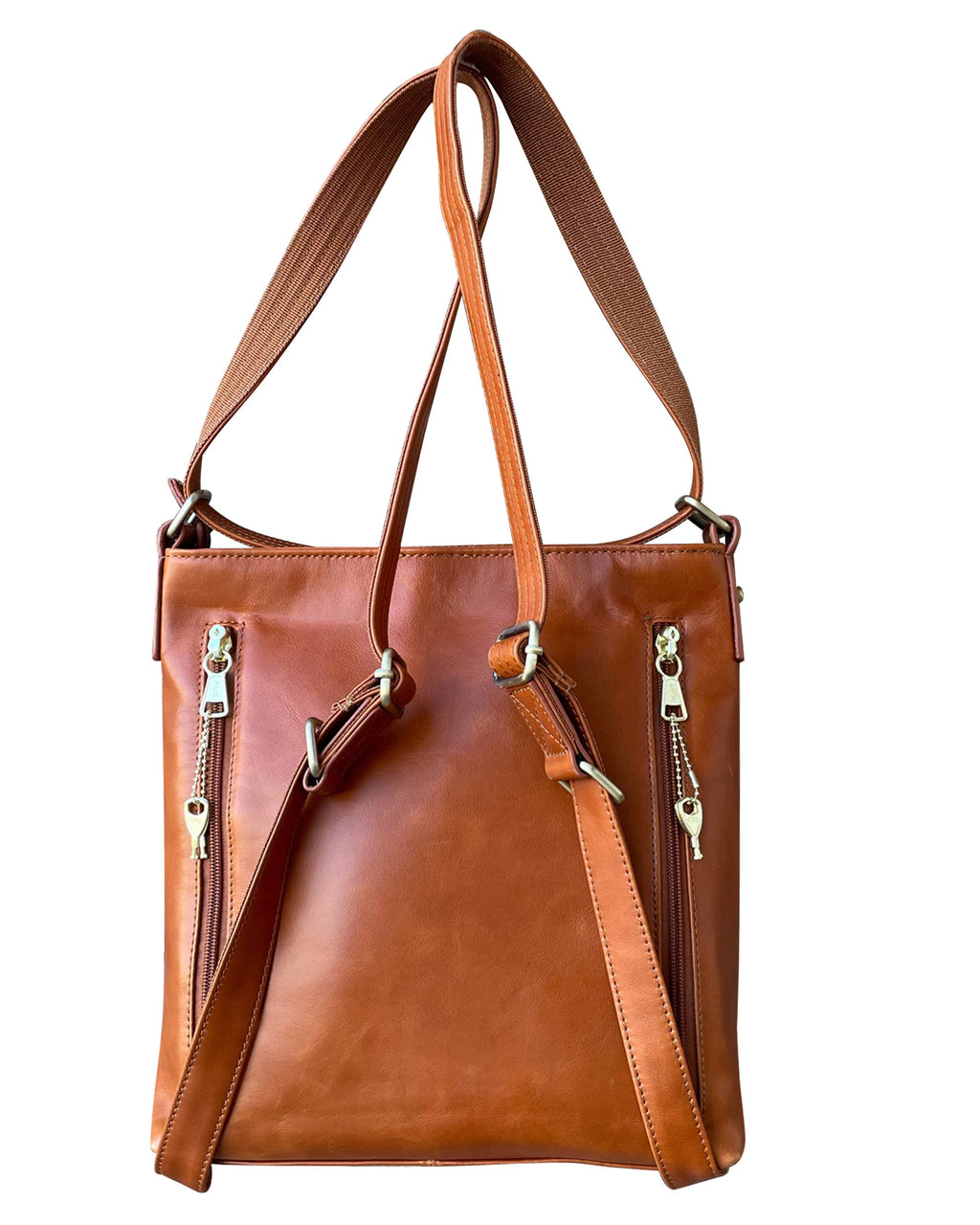 Waxed oil cowhide leather crossbody backpack