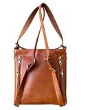 Waxed oil cowhide leather crossbody backpack
