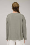 CREW NECK RIBBED LONG SLEEVE KNIT TOP (PRE-ORDER)