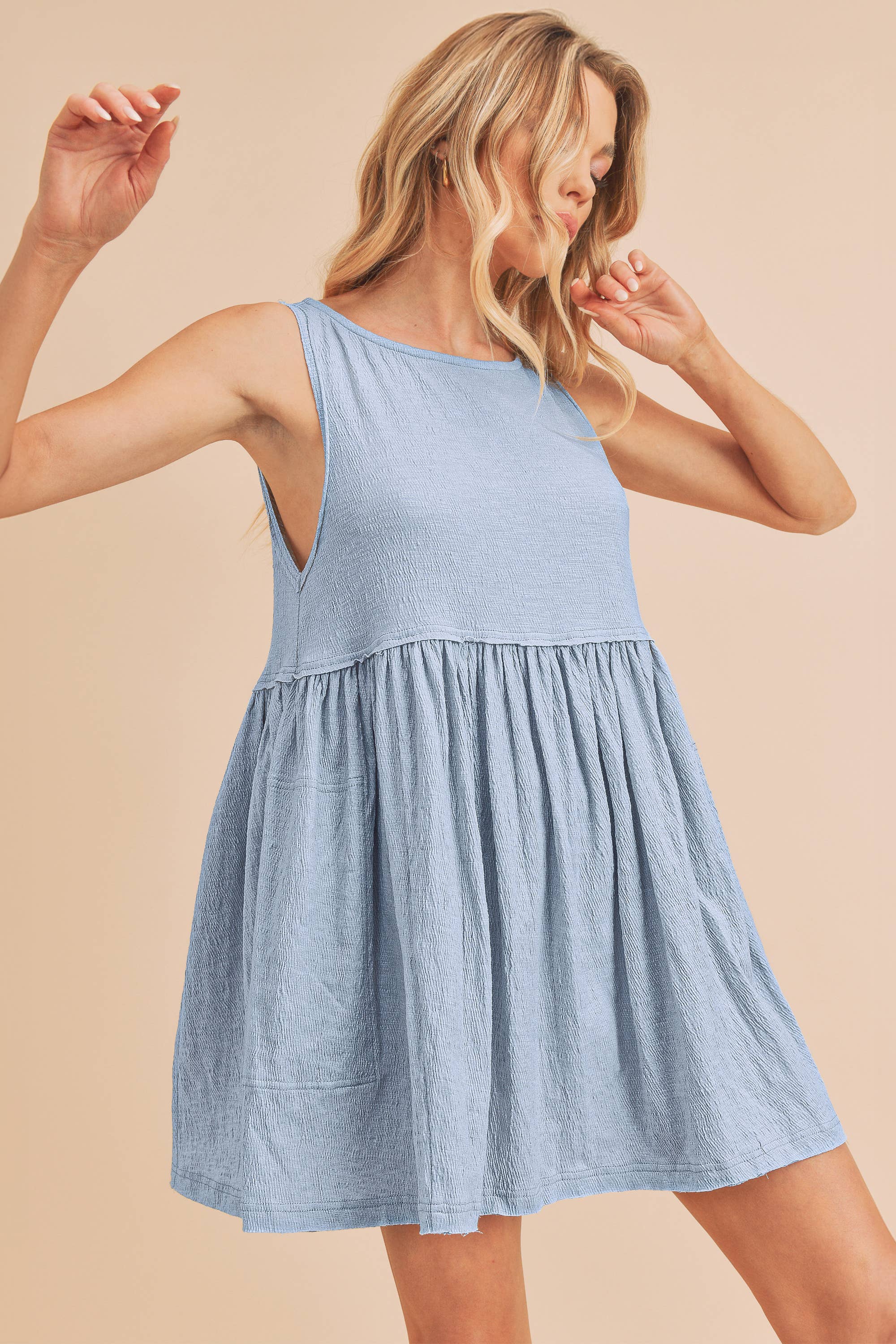 Torie Sleeveless Textured Mini Dress