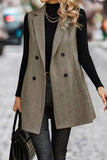 Sleeveless Lapel Blazer Long Coat GSS120