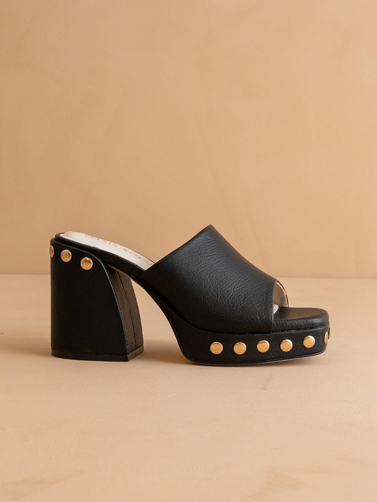 The Leona | Black Studded Platform Heel