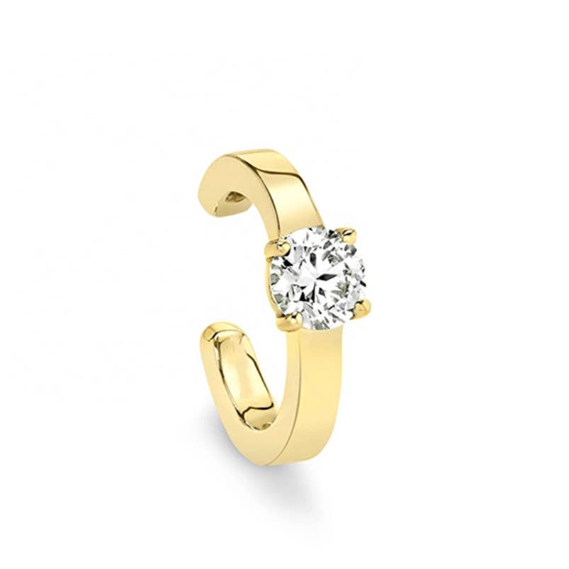 SOLITAIRE BAND EAR CUFFS