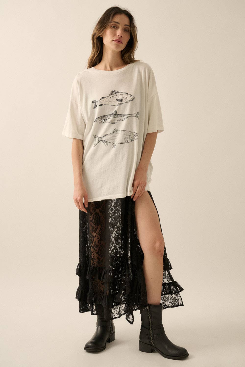 Vintage Fish Oversize Graphic Tee