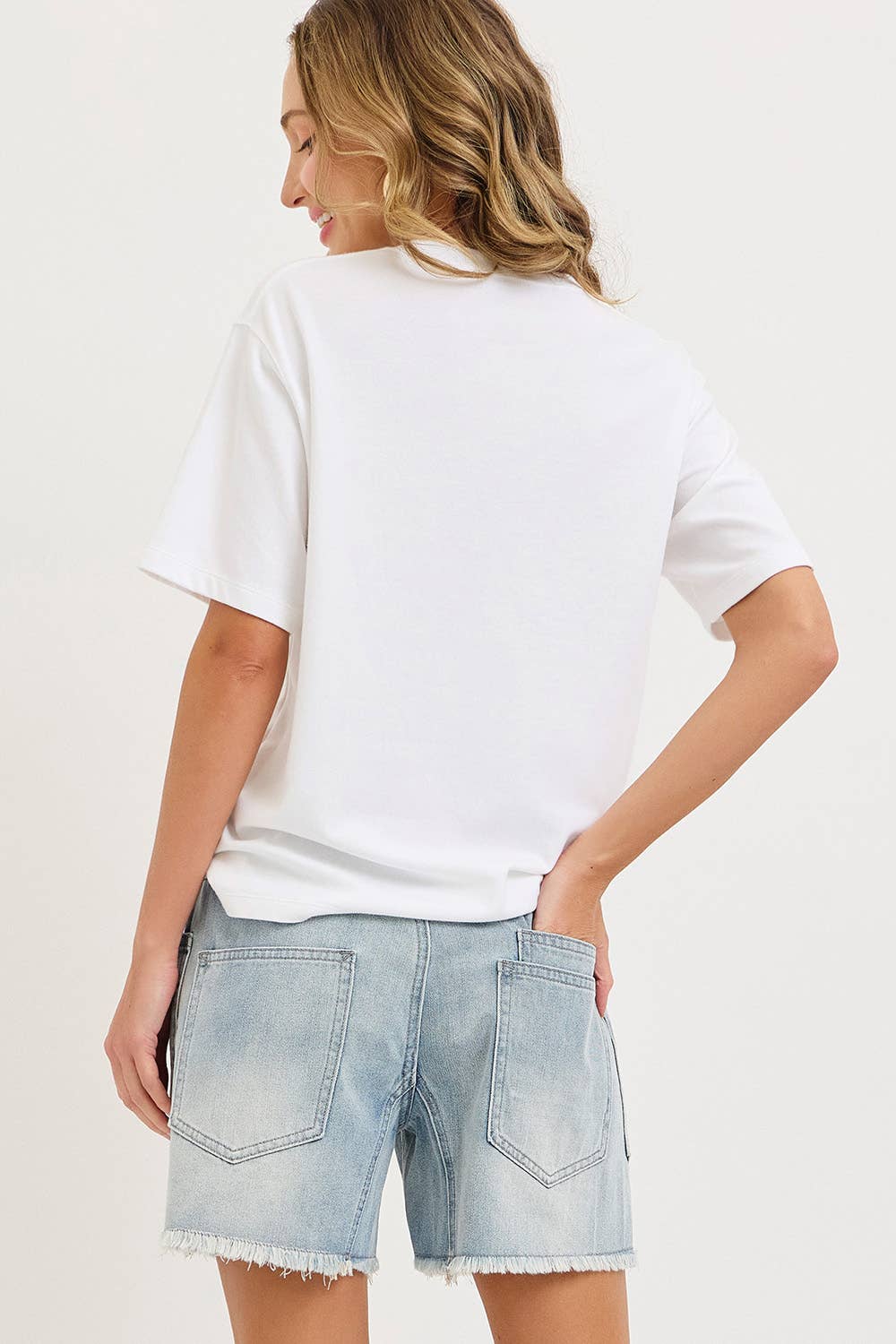 Barrel Jean Shorts with Rope Belt